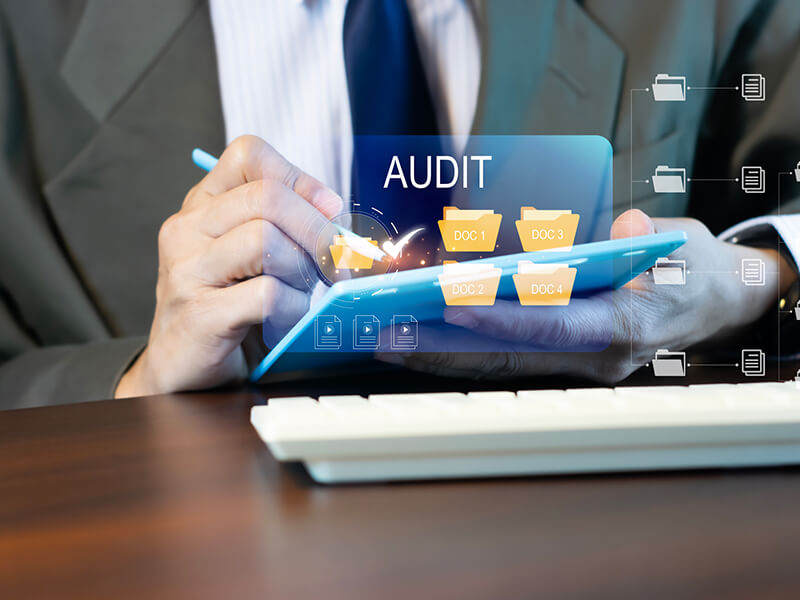 Man reviewing freight audit report